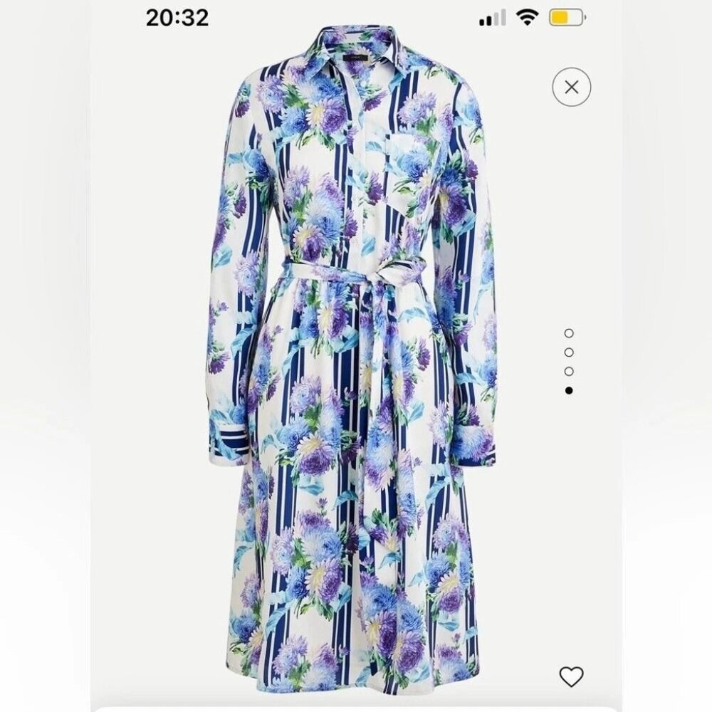 J. Crew a-line shirt Dress in vintage floral size 10 - Picture 3 of 10